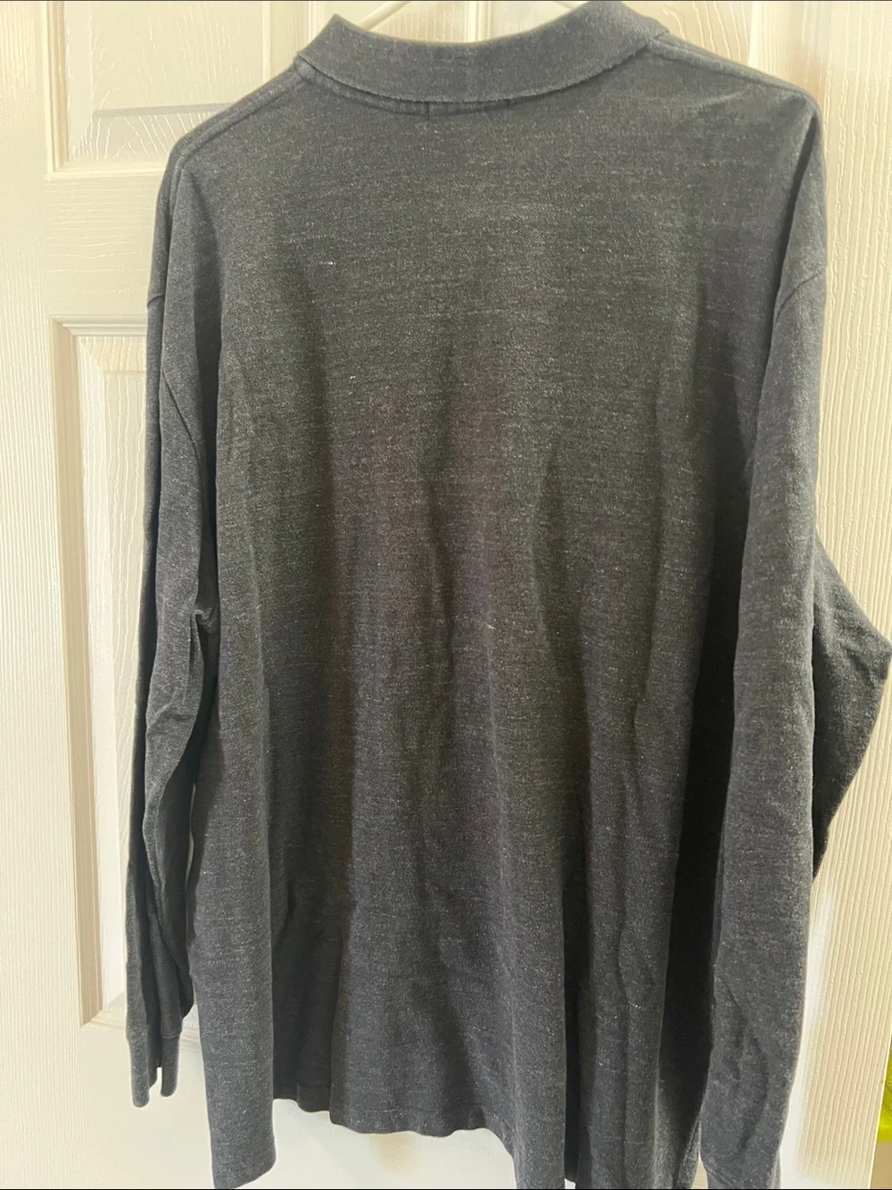Polo Ralph Lauren Long Sleeve Polo Shirt Dark Heather Gray Black Pony XXL